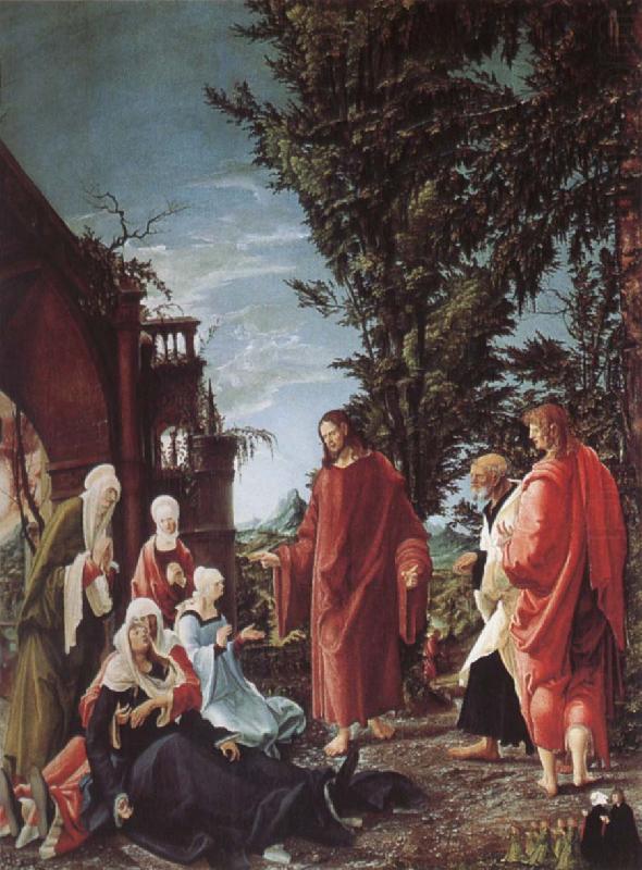 Christ takes farval of their mother, Albrecht Altdorfer